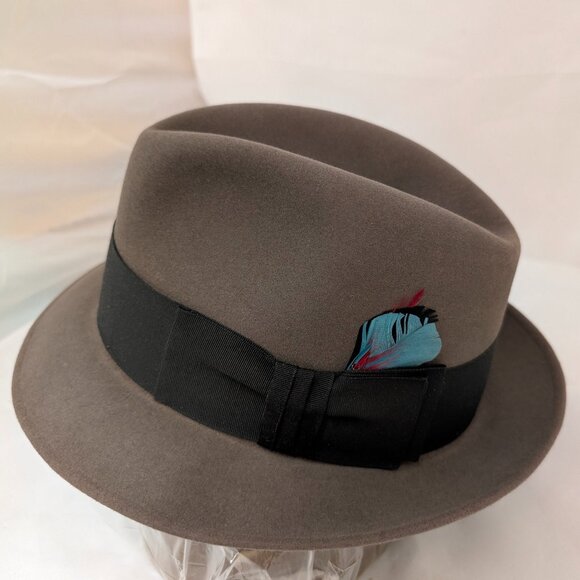 Vintage Dobb’s Fifth Ave New York Fedora Hat Men’s Size 7 1/8 Gray Made in USA - Picture 1 of 7